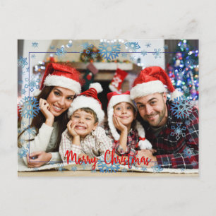 Full Front Photo Snowy Christmas Postkarte