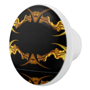 Full Liquid Gold Black Monochrome Schublade Achemp Keramikknauf