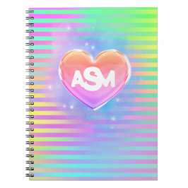 Full Monogram Magic Heart Uni-Ruled Notebook Notizblock