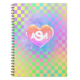 Full Monogram Magic Heart Uni Ruled Notebook Notizblock