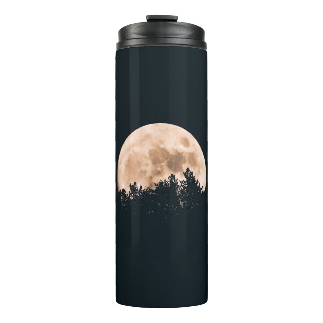 FULL MOON BEHIND A TREE SILHOUETTES THERMOSBECHER (Vorderseite)