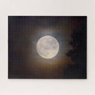 Full Moon Creeping Through the Clouds - 16x20 Puzzle