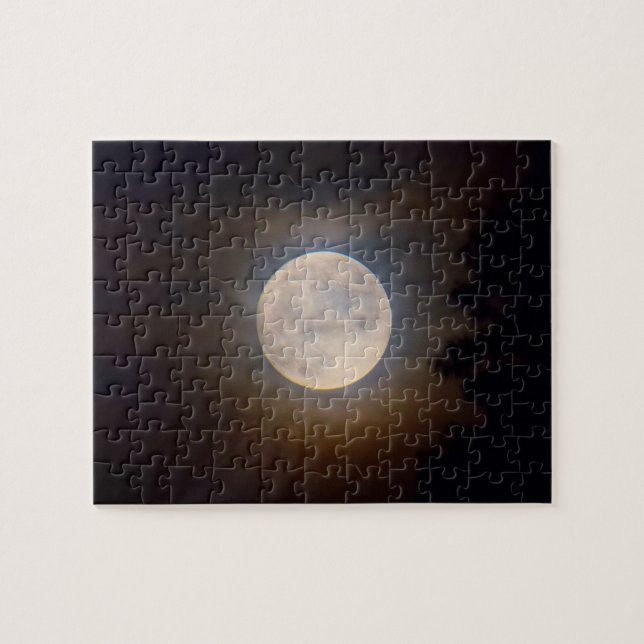 Full Moon Creeping Through the Clouds - 8x10 Puzzle (Horizontal)