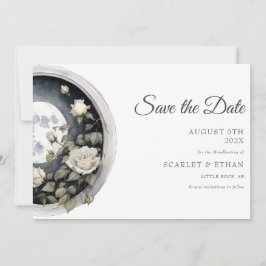 Full Moon Garden Door White Rose Boho Handfasting Save The Date