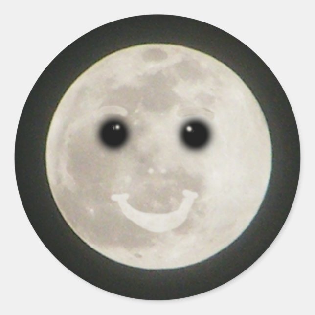 Full Moon Happy Face Sticker (Vorderseite)