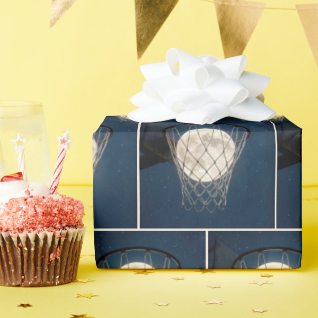 Full Moon In a Basketball Net Geschenkpapier (Geburtstagsparty)