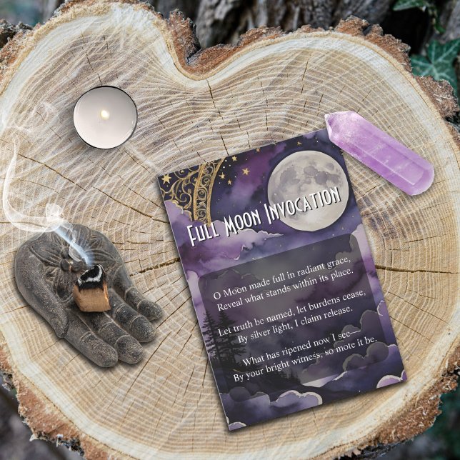 Full Moon Invocation Pagan Prayer Pocket Card Einladung (Full Moon Invocation Card for Pagan and Wiccan Practice by Starborne Devotionals)