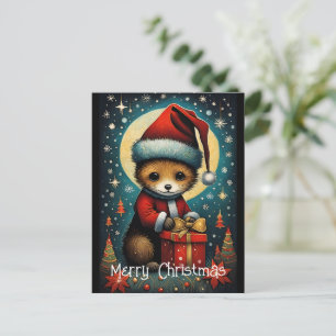 Full Moon Niedlich Santa Mouse Weihnachtsgeschenk Postkarte