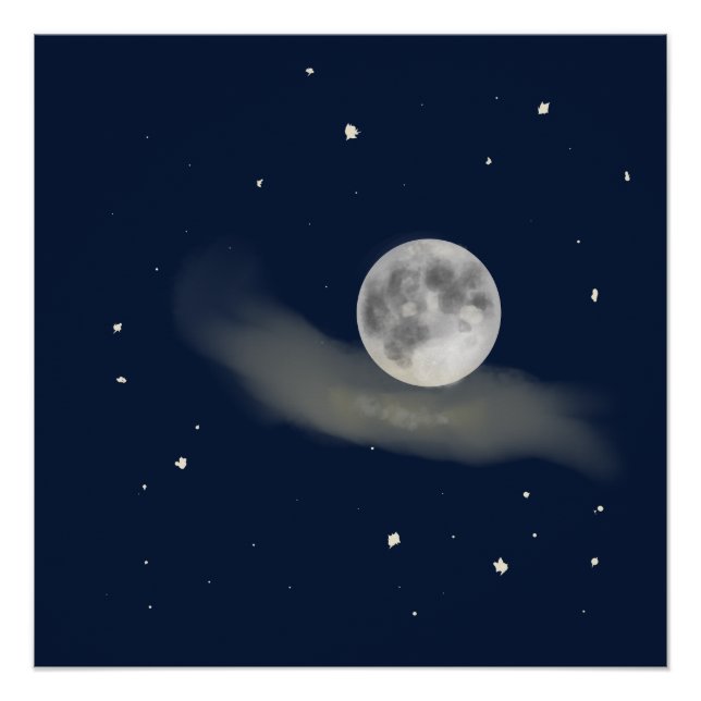 Full moon night  poster (Vorderseite)