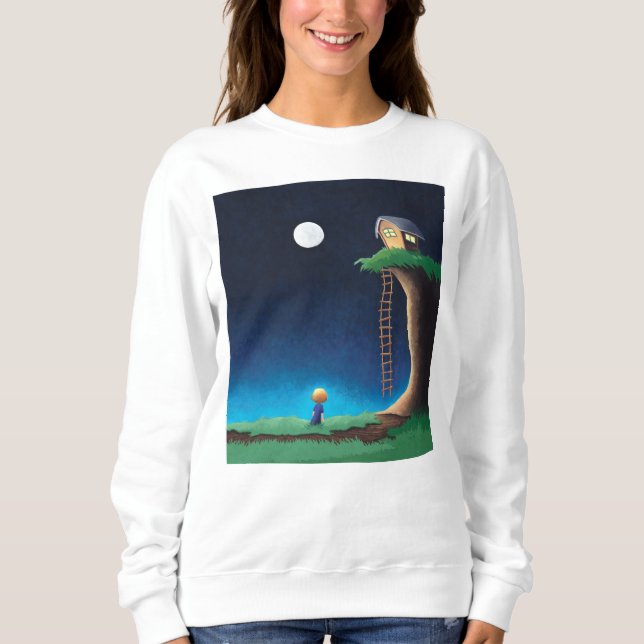 Full Moon Night Sky Sweatshirt (Vorderseite)