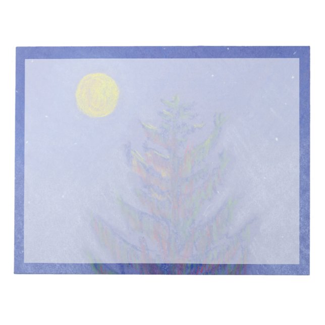 Full Moon Pine Notizblock (Vorderseite)