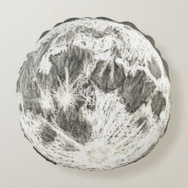 Full Moon Round Pillow – Celestial Dreamcore  Rundes Kissen