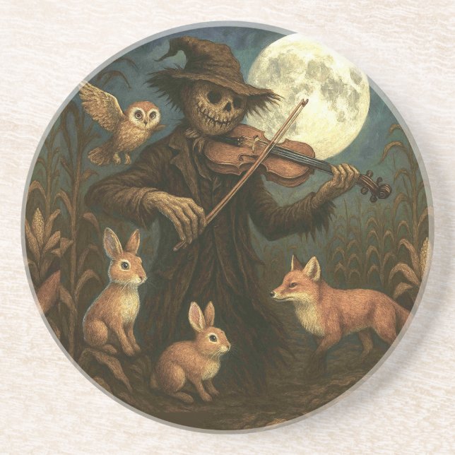 Full Moon Scarecrow Serenade Getränkeuntersetzer (Vorne)