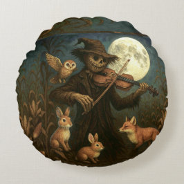 Full Moon Scarecrow Serenade Rundes Kissen