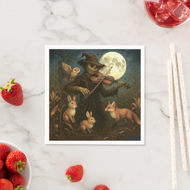 Full Moon Scarecrow Serenade Serviette (Beispiel)
