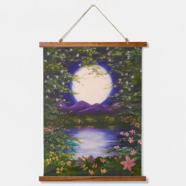 Full Moon Wandteppich Mit Holzrahmen