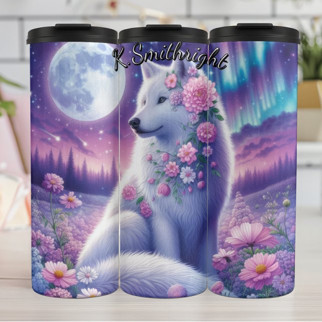 Full Moon White Wolf Thermosbecher (Von Creator hochgeladen)