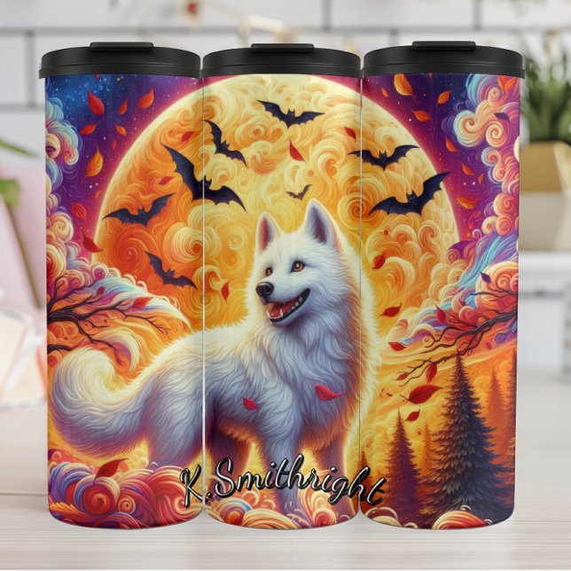 Full Moon White Wolf Thermosbecher (Von Creator hochgeladen)