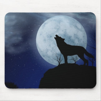 Full Moon Wolf Mousepad