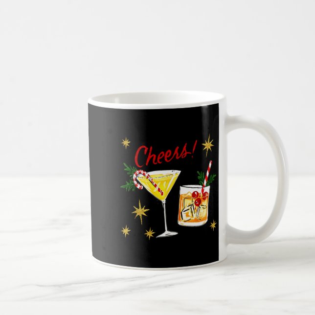 Full Of Holiday Srit Cheers Martini Christmas Drin Kaffeetasse (Rechts)