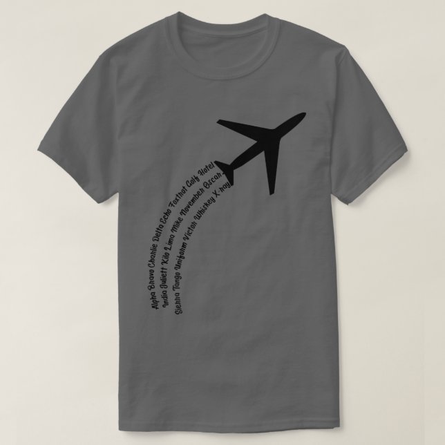 Full Phonetic AlphabetCute Plane Letters Tee Premi (Design vorne)