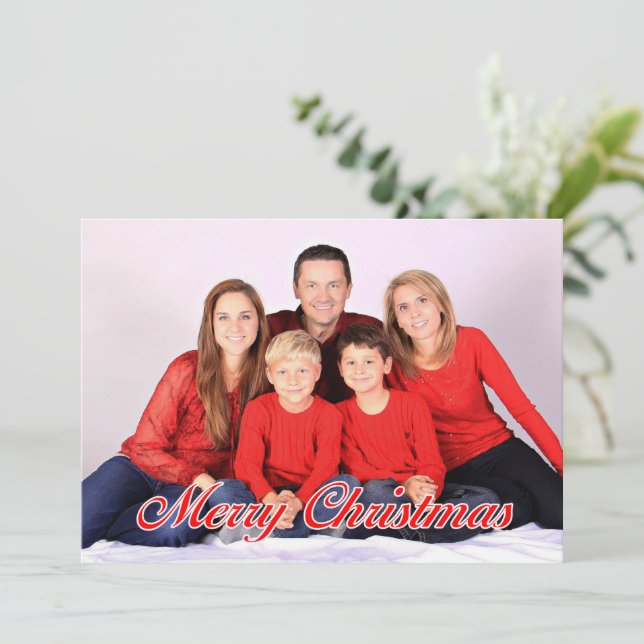 Full Photo 7x5 Christmas Card Feiertagskarte (Stehend Vorderseite)
