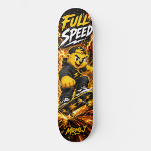 Full-Speed-Black-Gold-Monster-Straßenrenn-Kunst Skateboard