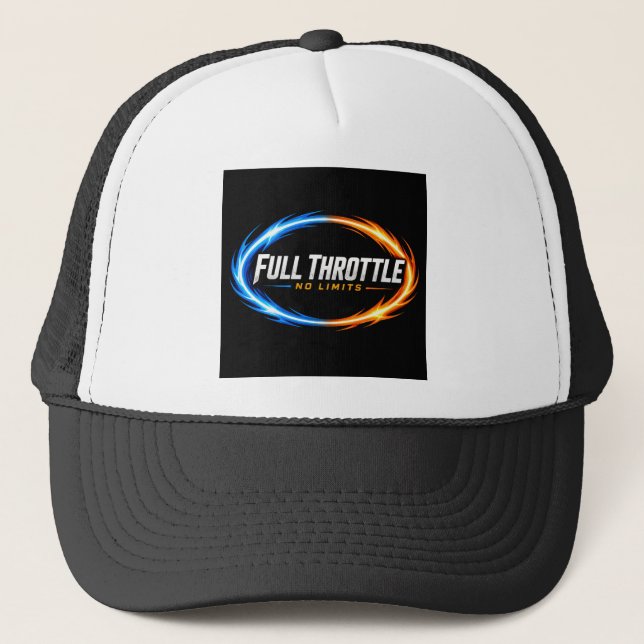 Full Throttle No Limits Hut – Kühne Rennflamme Lo Truckerkappe (Vorderseite)