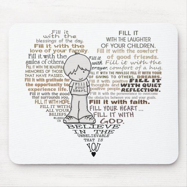 Fülle dein Herz Mousepad (Vorne)
