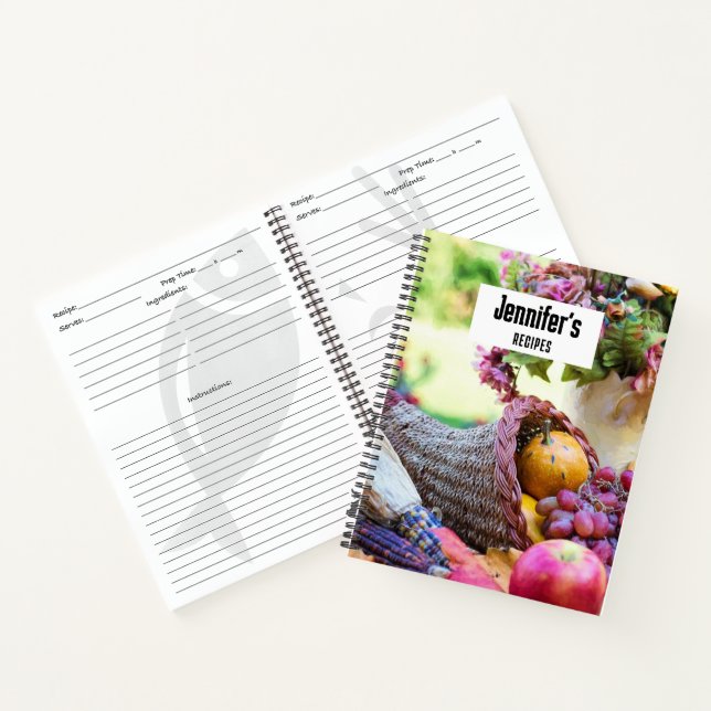Fülle des Herbsternte Küchentisch Notizbuch (Innenseite)