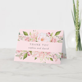 Fülle Rose | Pink Floral Wedding Vielen Dank Dankeskarte