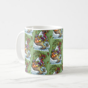 FÜLLEHENNE, ERNTEDANKHUHN HERBSTERNTE KAFFEETASSE