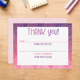 Füllen Sie bitte die Mermaid Aquarell Note Card au Dankeskarte