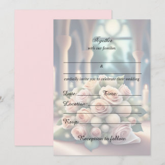 Füllen Sie die Blank Floral Hochzeit Einladung. Einladung