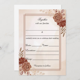 Füllen Sie die Blank Floral Hochzeit Einladung. Einladung