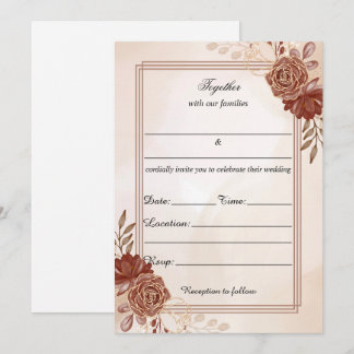 Füllen Sie die Blank Floral Hochzeit Einladung. Einladung
