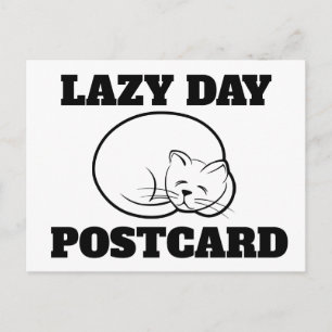 FÜLLEN SIE DIE BLANKS LAZY DAY CAT Postkarten AUS