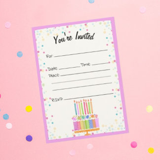 Füllen Sie die leere Einladung zum Geburtstag aus