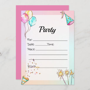 Füllen Sie die leere Einladung zum Geburtstag aus