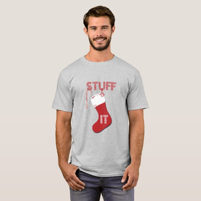 Füllen Sie es lustiger WeihnachtsStrumpf-T - Shirt (Vorne ganz)