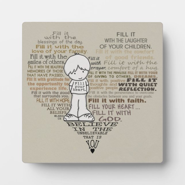 Füllen Sie Ihr Herz-Tan Fotoplatte (Vorderseite)