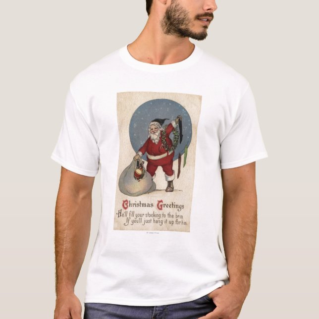 Füllender Strumpf Sankt zum Rand T-Shirt (Vorderseite)