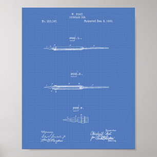 Füller 1893 Patent Kunst Blaupause Poster