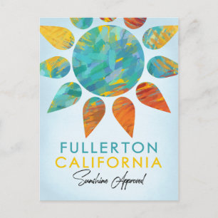 Fullerton California Sunshine Travel Postkarte