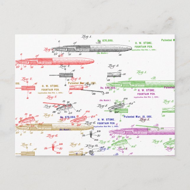 Füllfederpatent Postkarte (Vorderseite)