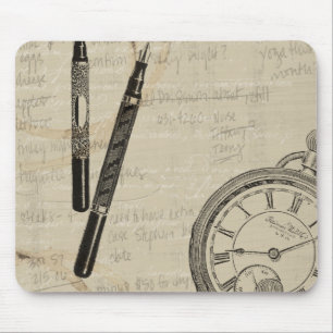Füllhalter und Watchface mit Notizen Mousepad
