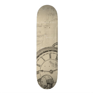 Füllhalter und Watchface mit Notizen Skateboard