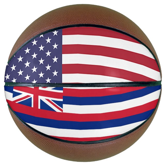 Fullsize Basketball mit Flag Hawaii, USA (Vorderseite)