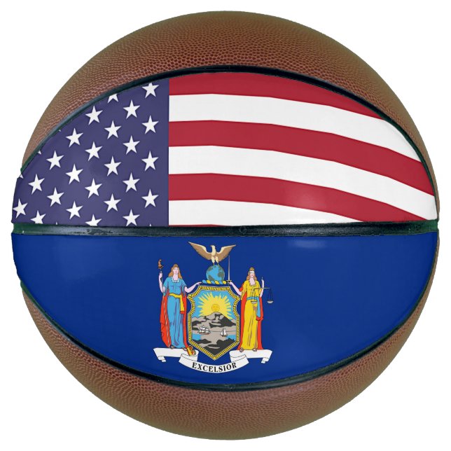 Fullsize Basketball mit Flag New York, USA (Vorderseite)