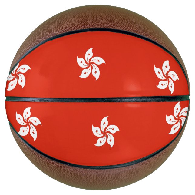 Fullsize Basketball mit Flagge von Hongkong (Vorderseite)